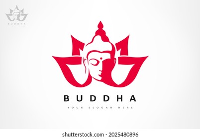Buddha and lotus flower logo vector design