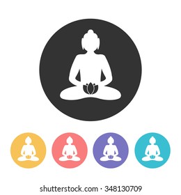 Buddha with lotus flower, vector illustration