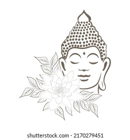Buda con flores de loto, vector