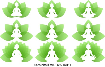 Buddha lotus leave set