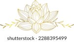 Buddha lotus line art, vesak day element design