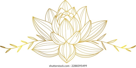 Buddha lotus line art, vesak day element design