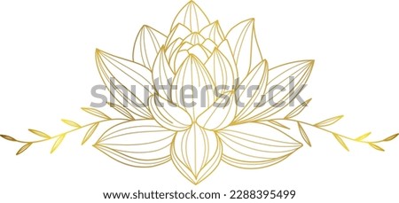 Buddha lotus line art, vesak day element design