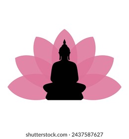 Buddha lotus meditating vector silhouette illustration