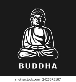 Buddha in the lotus position, logo.