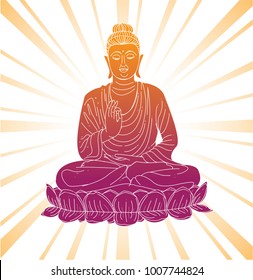 Buddha lotus vector illustration