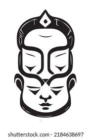 Buddha Mask - Ink for Printing