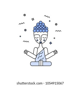 Buddha meditating vector illustration