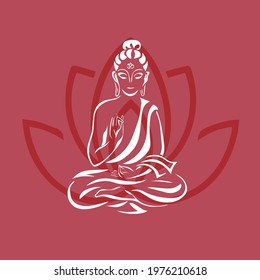 Buddha meditation yoga vector graphics