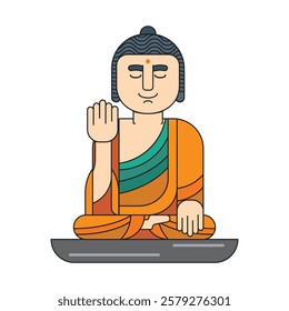 Buddha Minimal Logo Icon Illustration.