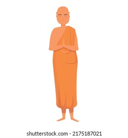 Buddha monk icon cartoon vector. Priest meditate. Sitting hindu