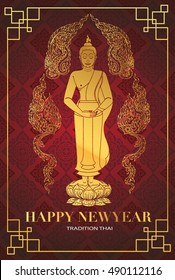 buddha new year greeting card design