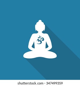 Buddha with Om symbol. vector illustration
