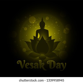 buddha on lotus Happy vesak day background 