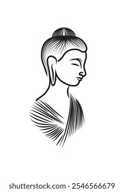 Buddha on white background in illustrator