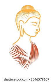 Buddha on white background in illustrator