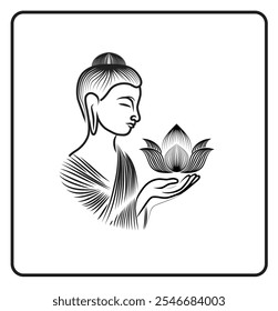 Buddha on white background in illustrator