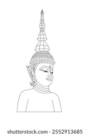 Buddha on white background in illustrator