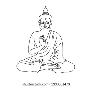 Buddha on a white background. Vector illustration.