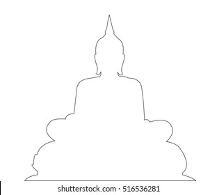 Buddha Path on the white background