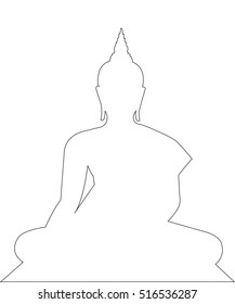 Buddha Path on the white background