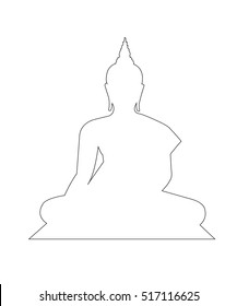 Buddha Path on the white background