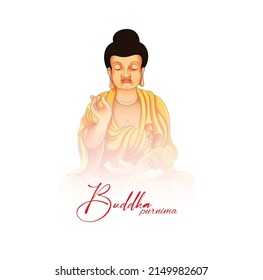 buddha with peace mind. vector art for wishing buddha purnima, prints, wallpaper, greetings