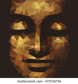 Buddha. polygonal graphics. vector illustration