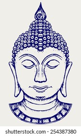 Buddha portrait. Doodle style