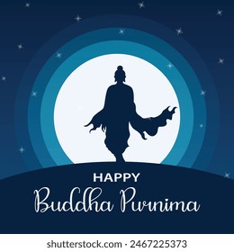 Buddha Purnima banner vector illustration