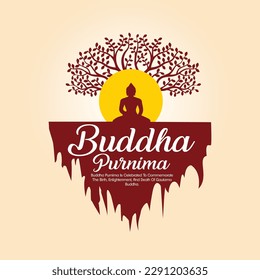 Buddha Purnima Cream And Brown Background