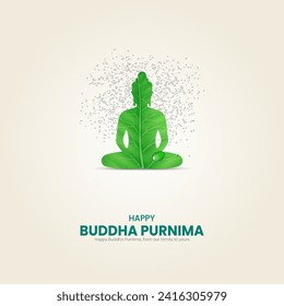 Buddha Purnima, Buda Purnima, diseño creativo para un post en medios sociales.