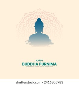 Buddha Purnima, Buda Purnima, diseño creativo para un post en medios sociales.