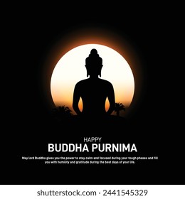 Plantilla creativa de Buddha Purnima, Día de Vesak, Budismo, Buddha Jayanti Publicación en redes sociales. ilustración para Buddha Purnima o Día de Vesak con diseño agradable y creativo, pancarta, cartel, etc.