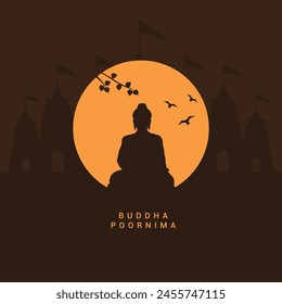 Buddha Purnima creative template, Vesak Day, Buddhism, Buddha Jayanti Social Media Post. illustration for Buddha Purnima or Vesak Day with nice and creative design, banner, poster etc.