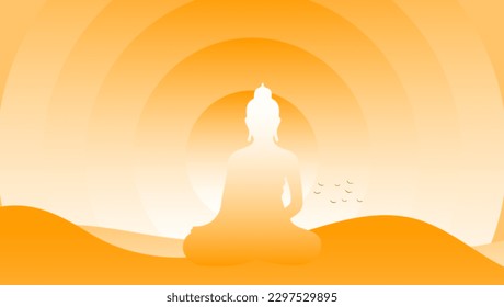 Buddha Purnima Ferienhintergrund. Vektorgrafik. EPS10