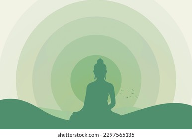Buddha Purnima Holiday Background. Vector Illustration. EPS10