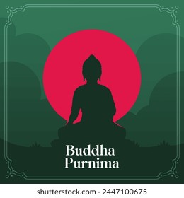 Buddha Purnima Illustration vector background. Celebration of Bangladesh Day. Vector eps 10