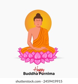 Buddha Purnima, Buddha Jayanti, Afiche del Feliz Día del Vesak en los medios sociales