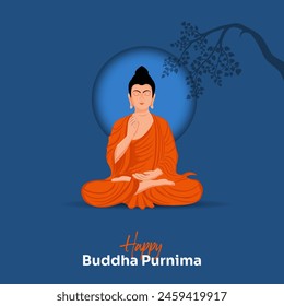 Buddha Purnima, Buddha Jayanti, Afiche del Feliz Día del Vesak en los medios sociales