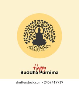 Buddha Purnima, Buddha Jayanti, Afiche del Feliz Día del Vesak en los medios sociales