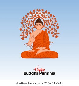 Buddha Purnima, Buddha Jayanti, Afiche del Feliz Día del Vesak en los medios sociales