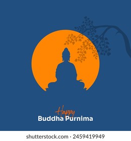 Buddha Purnima, Buddha Jayanti, Afiche del Feliz Día del Vesak en los medios sociales