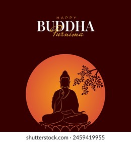 Buddha Purnima, Buddha Jayanti, Afiche del Feliz Día del Vesak en los medios sociales