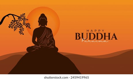 Buddha Purnima, Buddha Jayanti, Afiche del Feliz Día del Vesak en los medios sociales