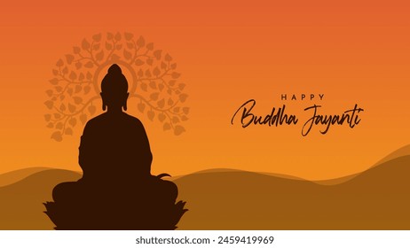 Buddha Purnima, Buddha Jayanti, Afiche del Feliz Día del Vesak en los medios sociales