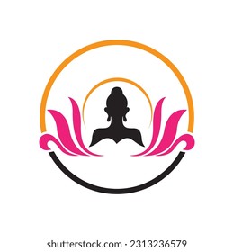 Buddha Purnima-Logo und Vorlage für Vektorgrafik