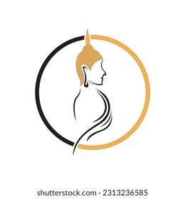 Buddha Purnima-Logo und Vorlage für Vektorgrafik