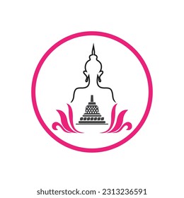 Buddha Purnima-Logo und Vorlage für Vektorgrafik