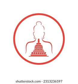 Buddha Purnima-Logo und Vorlage für Vektorgrafik